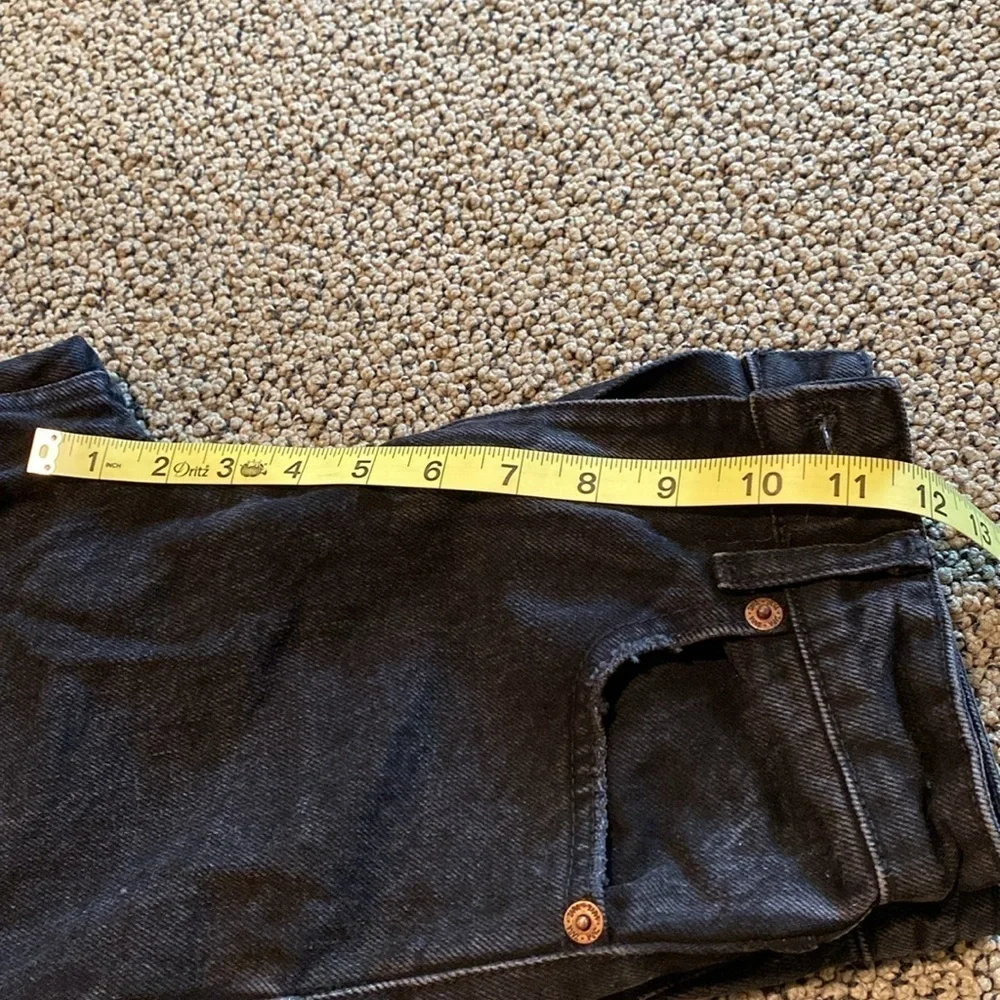 Zara Black Distressed wide Legged Jeans Size 0 in EUC